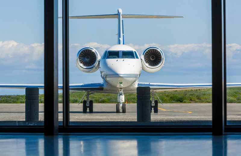 Private Jet Airplane at an Airport