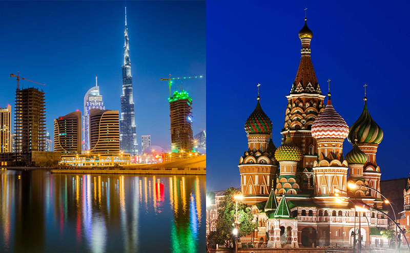 Dubai and Moscow Charter Flights private jet charter